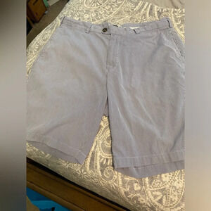 Peter Millar Preppy Flat Front Bermuda Shorts Striped Seersucker Golf 9" Size 35
